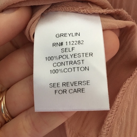 Revolve sheer chiffon blouse long sleeve blush - Picture 6 of 8